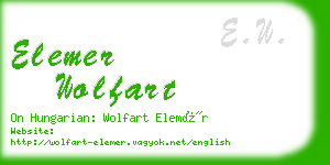 elemer wolfart business card